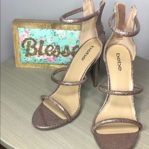 Bebe Pink Glitter Heels